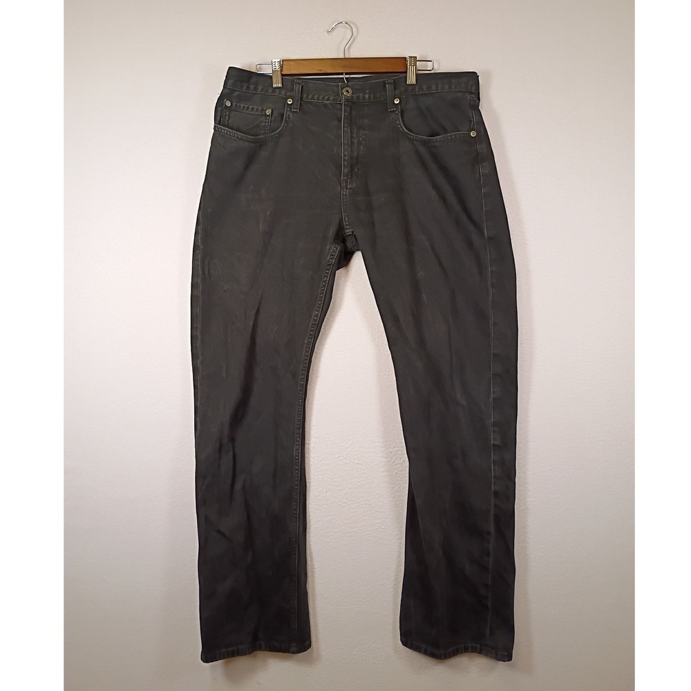 Rugged Gorpcore Eddie Bauer Mens 35x32 Charcoal Black Straight Leg Cotton Jeans
